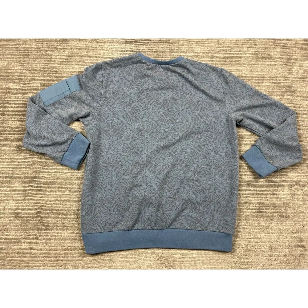 Reel Life‎ Sweater Mens Medium Blue Geometric Longsleeve Outdoors Casual
